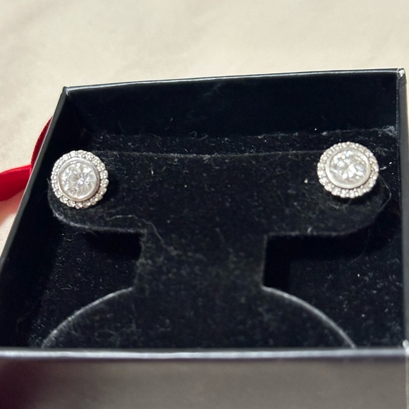 Diamond VS2-SI G-H Studs 14KWhite Gold Screw Backs GIA 1.73ct Solitaire Old Mine - Picture 10 of 12